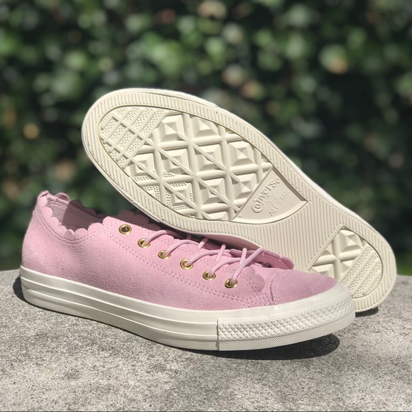 Converse CTAS OX Frilly Thrills Suede Sneakers - Picture 5 of 10